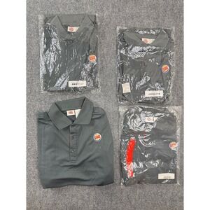 Burger King Unisex‎ Crew Polo Shirt Medium Gray Red Employee Uniform Work
